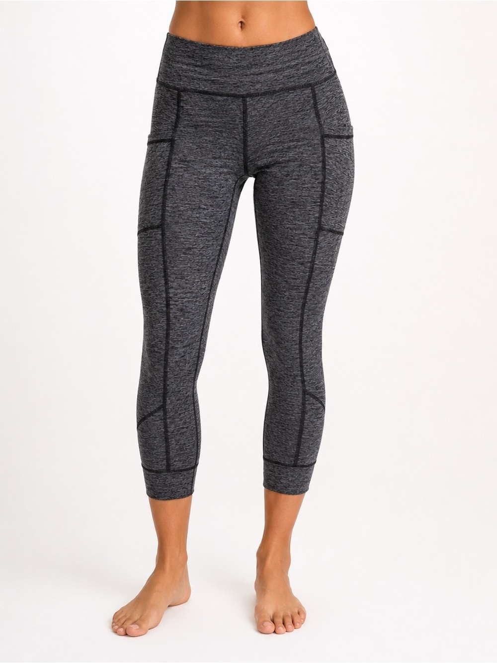 Athleta Heather Pocket Leggings Minimal Sport Fit Summer Athleisure Travel Gym